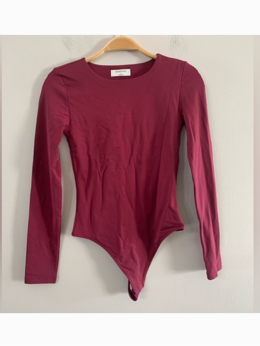 Babaton Red Long Sleeve Bodysuit